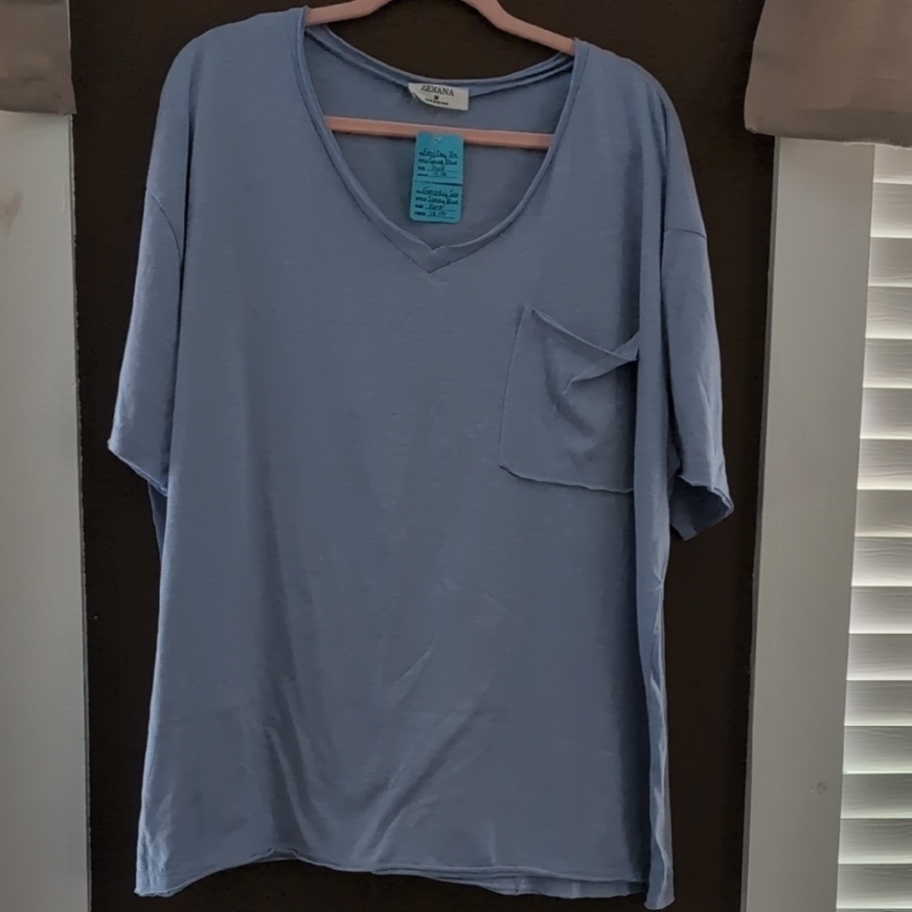 Zanana Light Blue V-Neck Tee